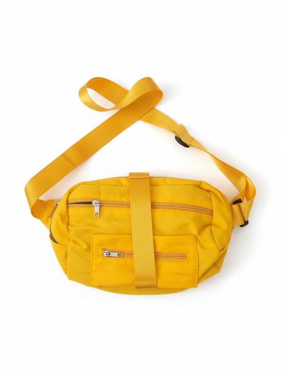 Handbags - Sunshine Yellow Nylon Crossbody Belt Bag Hybrid Festival Travel Bag